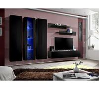 Arte Fly C4 Black Gloss Entertainment Unit 310Cm - Statement Led Media Wall For Tvs Up To 65 Inch
