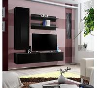 Arte Fly H1 Black Gloss Entertainment Unit 160Cm - Glam Led Media Stage For Tvs Up To 49 Inch