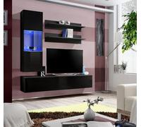 Arte Fly H3 Black Gloss Entertainment Unit 160Cm - Compact Led Media Feature For Tvs Up To 49 Inch