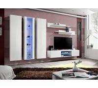 Arte Fly P4 310Cm White Gloss Showcase Media Wall - Dream Led Entertainment Unit For Tvs Up To 60"