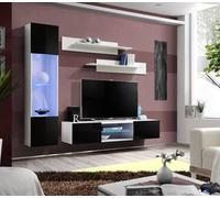 Arte Fly R3 Entertainment Unit White Matt Carcass And Black Gloss Fronts - Dramatic Contrast For 60" Tvs