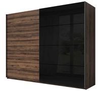 Arte Galaxy Sliding Door Wardrobe In Black Gloss & Monastery Oak - Timeless Elegance And Functional Design - W2700mm X H2100mm X D610mm