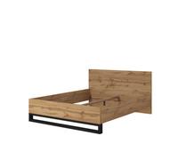 Arte Halle Eu King Bed Frame - Oak Wotan & Black Refined Minimalist Design
