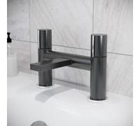 Arte Handleless Futuristic Matte Grey Bath Filler Tap Deck Mounted Brass