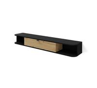 Arte Icarus 156Cm Floating Tv Cabinet - Black, Sleek Wall-Mounted Media Shelf With Drop-Down Storage