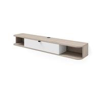Arte Icarus Floating Tv Cabinet 156Cm Oak Sonoma - Light Wood Wall-Mounted Media Unit With Pull-Down Door And Open Compartments