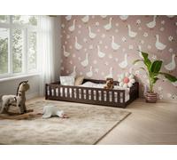 Arte Ivy Dark Chocolate Eu Small Double Low Bed With Foam Mattress And Solid Pine Frame
