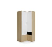 Arte Kanu White And Oak Copenhagen Corner Wardrobe 98Cm