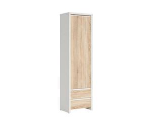 Arte Kaspian White-Oak Harmony 56Cm Enclosed Cabinet - Slim Door Unit With Twin Drawers