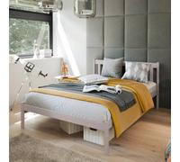 Arte King Wooden Bed Eu Double 140X200Cm In Cashmere - Soft Neutral, Elegant Grain