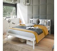Arte King Wooden Bed Eu Double 140X200Cm In White - Scandinavian Freshness, Safe & Solid