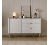 Arte Lante Sideboard Cabinet 138 Cm In White - Versatile White Storage With Door, Shelf And Drawers