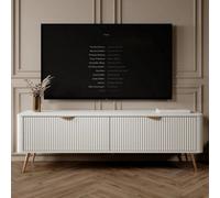 Arte Lante Tv Cabinet 163 Cm In White - Sleek Media Storage With Pull-Down Doors And Hidden Compartments
