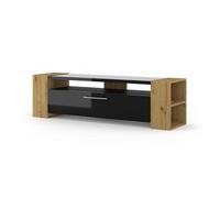 Arte Livia Tv Cabinet 160Cm Oak Artisan - Warm Wooden Media Unit With Pull-Down Door And Shelves For Cosy Living Rooms