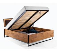 Arte Loft Ottoman Bed With Slats - Eu Super King In Oak Lancelot & Black - W190Cm X D216Cm X H100Cm, Luxurious And Functional