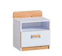 Arte Lorento L12 Bedside Table - Sleek And Stylish, White Matt & Oak Nash, H510mm W450mm D350mm