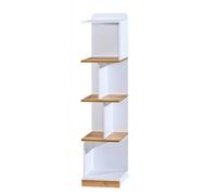 Arte Lorento L15 Bookcase 35Cm - Sleek And Modern, White Matt & Oak Nash, H1545mm W350mm D380mm