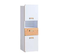 Arte Lorento L4 Tall Cabinet - Sleek Design, White Matt & Oak Nash, H1440mm W450mm D400mm