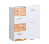 Arte Lorento L6 Sideboard Cabinet - Chic & Whimsical, White Matt & Oak Nash, H995mm W800mm D400mm