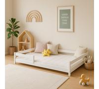 Arte Low-Profile White Fini Double Bed 147Cm - Montessori-Inspired Minimalist Design