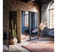 Arte Lux Xvii - Oak Shetland Mirrored Sliding Door Wardrobe (H2180mm W21800mm D570mm) Classic And Functional Storage