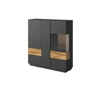 Arte Luxurious Silke 46 Display Cabinet 130Cm Right - Matera & Wotan Oak: Elevate Your Living Space With Sophisticated Storage