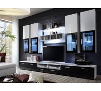 Arte Lyra Entertainment Unit For Tvs Up To 60" - Striking Black & White Contrast - W3000mm X H1900mm X D450mm