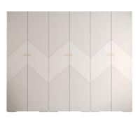 Arte Manhattan Ii Versatile Spacious Hinged Door Wardrobe W3000mm H2370mm D470mm - Elegant White, 6 Doors, 30 Shelves