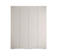 Arte Manhattan Iv Elegant Spacious White Hinged Door Wardrobe W2000mm H2370mm D470mm - 4 Doors, 20 Shelves