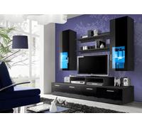 Arte Mini Entertainment Unit For Tvs Up To 42" - Sl ll-Black Design - W2000mm X H1900mm X D450mm