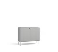 Arte Modern Grey Sideboard Cabinet 105Cm - Black Metal Accents & Compact Storage For Contemporary Homes