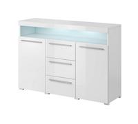 Arte Modern India 26 Sideboard Cabinet 132Cm With White Gloss Front & White Matt Carcass - Versatile Organiser W132Cm H92Cm D39Cm