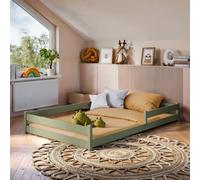 Arte Montessori Wooden Bed Zofia Eu Small Double - Floor-Hugging Olive Pine, Nature-Inspired Frame & Slat Kit