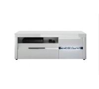 Arte Mosaic 05 Tv Cabinet In White High Gloss With Real Glass Mosaic - 1500mm X 550mm X 470mm - Elegant Media Storage