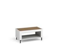 Arte Mossa Contemporary Coffee Table In White & Oak - W970mm X H470mm X D560mm