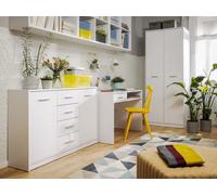 Arte Nepo Plus White 119Cm Sideboard - 2-Door, 4-Drawer Storage Cabinet