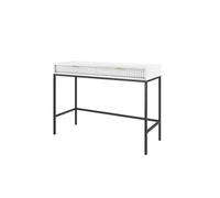 Arte Nova Desk In White Matt - Sl nd Durable Desk With Two Drawers And Metal Legs (W1040mm X H780mm X D500mm)