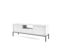 Arte Nova Tv Cabinet In White - Sturdy And Stylish Entertainment Centre With Drawer And Closed Compartments W1540mm X H560mm X D390mm