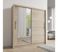 Arte Oak Sonoma Sliding Wardrobe W155Cm X H215Cm X D62Cm - Warm Woodgrain Storage Solution