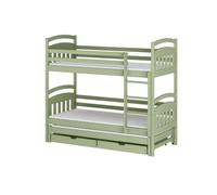 Arte Olive Alan Bunk Bed With Trundle & Storage W198Cm - Trendy Triple Sleeper With Drawers