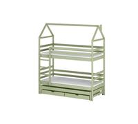 Arte Olive Dalia Bunk Bed With Trundle And Storage W198Cm - Natural Style Triple Sleeper For Flexible Family Living