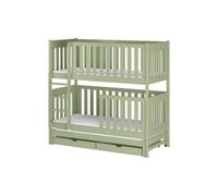 Arte Olive Emily Bunk Bed With Trundle & Drawers W198Cm - Nature-Led Triple Sleeper With Built-In Storage