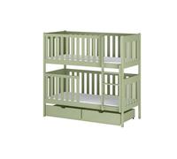 Arte Olive Wooden Bunk Bed David With Storage W198Cm - Nature-Inspired Twin Sleeper With Smart Storage