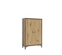 Arte Parii Highboard Cabinet In Oak Artisan - W890mm H1400mm D370mm, Classic And Functional