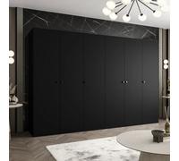 Arte Parma I 300Cm Black Hinged Door Wardrobe - Bold, Architectural Storage For The Modern Bedroom
