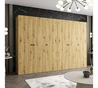Arte Parma I 300Cm Oak Artisan Hinged Door Wardrobe - Spacious, Natural Storage With A Modern Edge