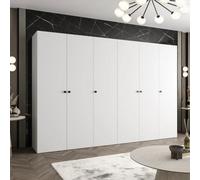 Arte Parma I 300Cm White Hinged Door Wardrobe - Streamlined Simplicity For Bright, Open Spaces
