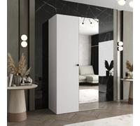 Arte Parma Ii 100Cm White Hinged Door Wardrobe - Bright, Space-Saving Storage With A Reflective Edge
