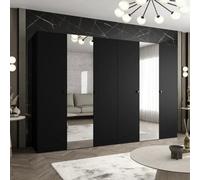 Arte Parma Ii 300Cm Black Hinged Door Wardrobe - Architectural Power With Subtle Brilliance