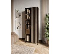 Arte Piemonte Dark Oak Effect Tall Display Cabinet (H1960mm W730mm D440mm) With Led Lighting